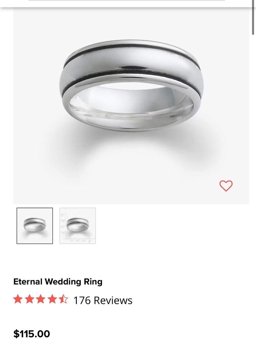 James Avery Men’s Silver Band with Double Groove